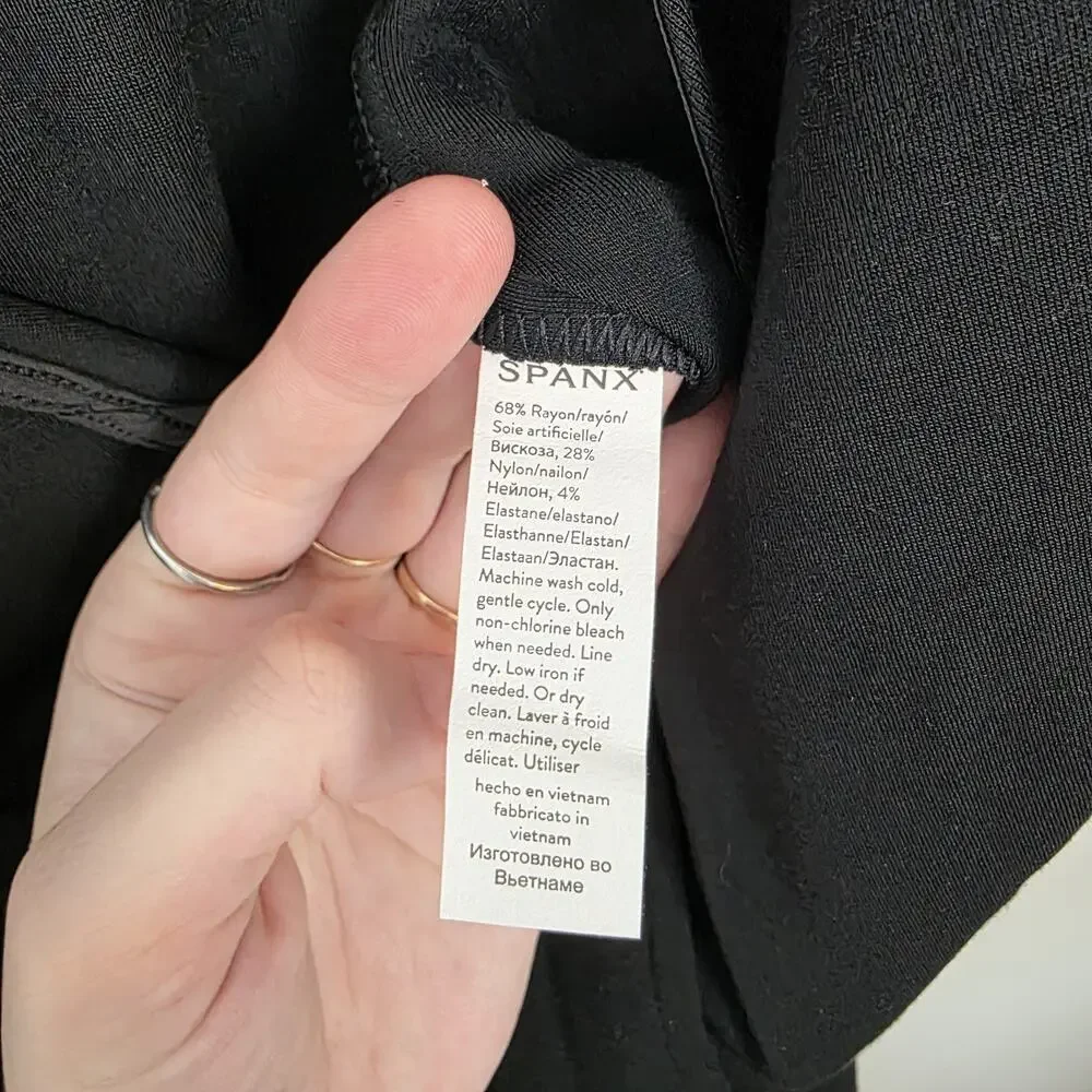 Spanx Black The Perfect Sleeveless Stretchy‎ Fitted Minimalist Jumpsuit Size XL